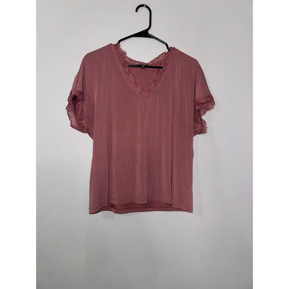 Express Lace Detail Basic Tee - Picture 1 of 2